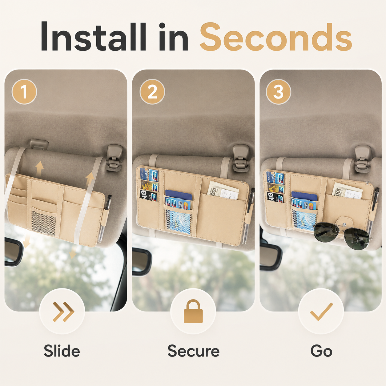 All-in-One Car Sun Visor Organizer