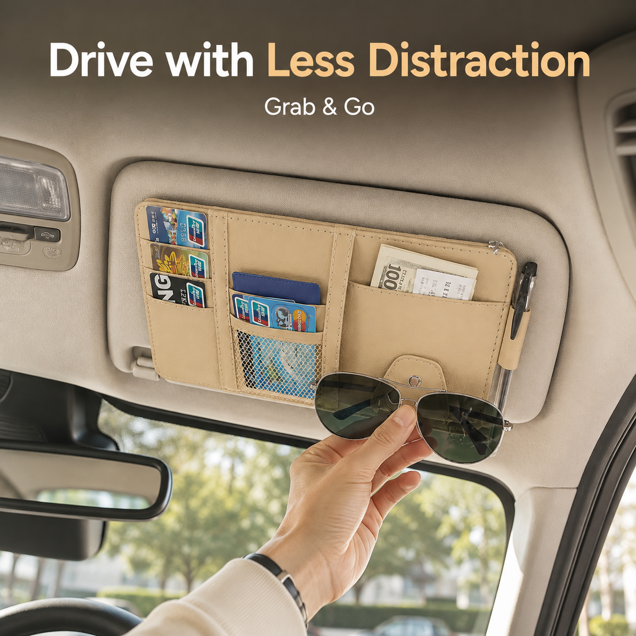 All-in-One Car Sun Visor Organizer
