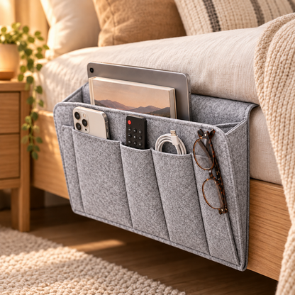 Organize Bedside Instantly! No-Tool Slide-In Storage Organizer