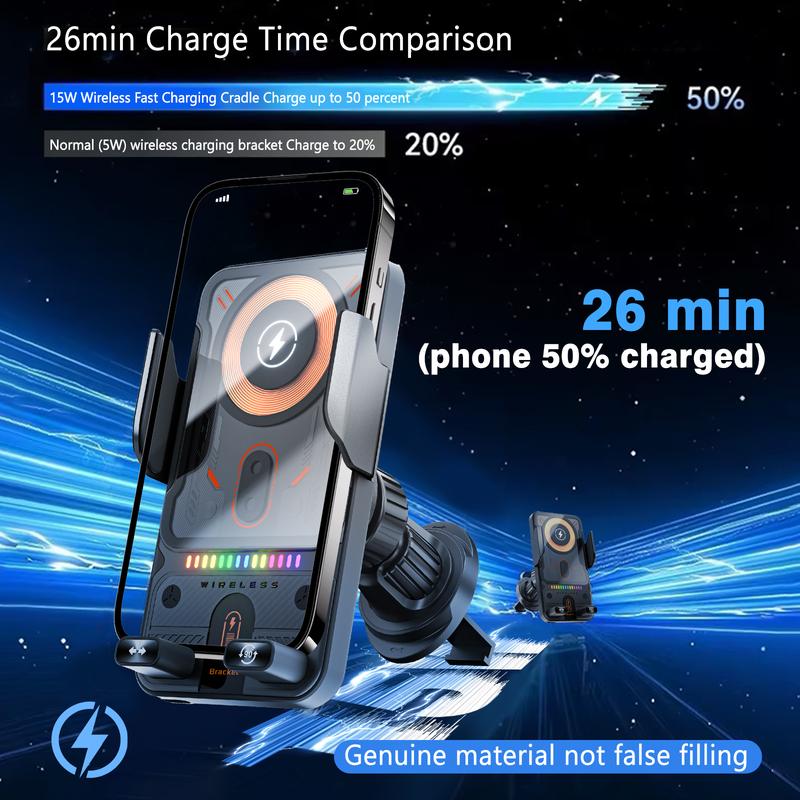 📢📢50%  OFF !! ⏰Over 5K+ sold! 📱Smart 2-in-1 Car Rotating Mobile Phone Holder & Wireless Charger⚡