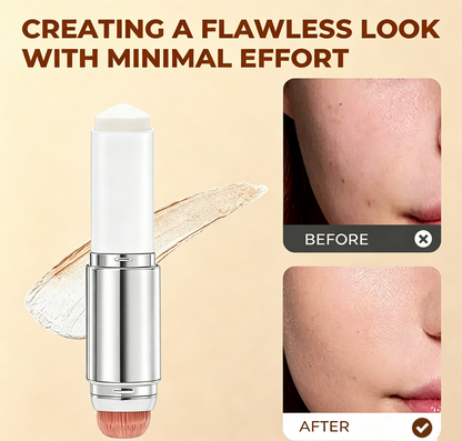 🎉[OFFICIAL PRODUCT] 🎉Cover Cream Stick V w/ Detachable Brush - Korean Skin Care Color-Changing Foundation Stick with Collagen Capsules (0.45 oz)