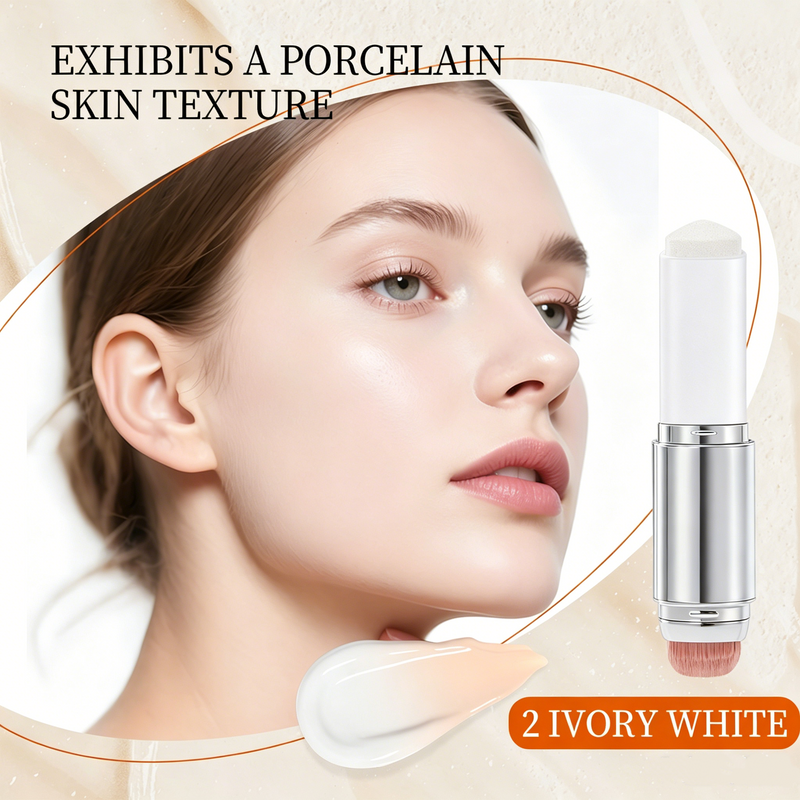 🎉[OFFICIAL PRODUCT] 🎉Cover Cream Stick V w/ Detachable Brush - Korean Skin Care Color-Changing Foundation Stick with Collagen Capsules (0.45 oz)