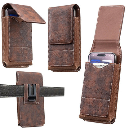 Belt Phone Holder with Magnetic Closure – Sturdy Smartphone Holster with Clip, Belt Loop & Card Slot