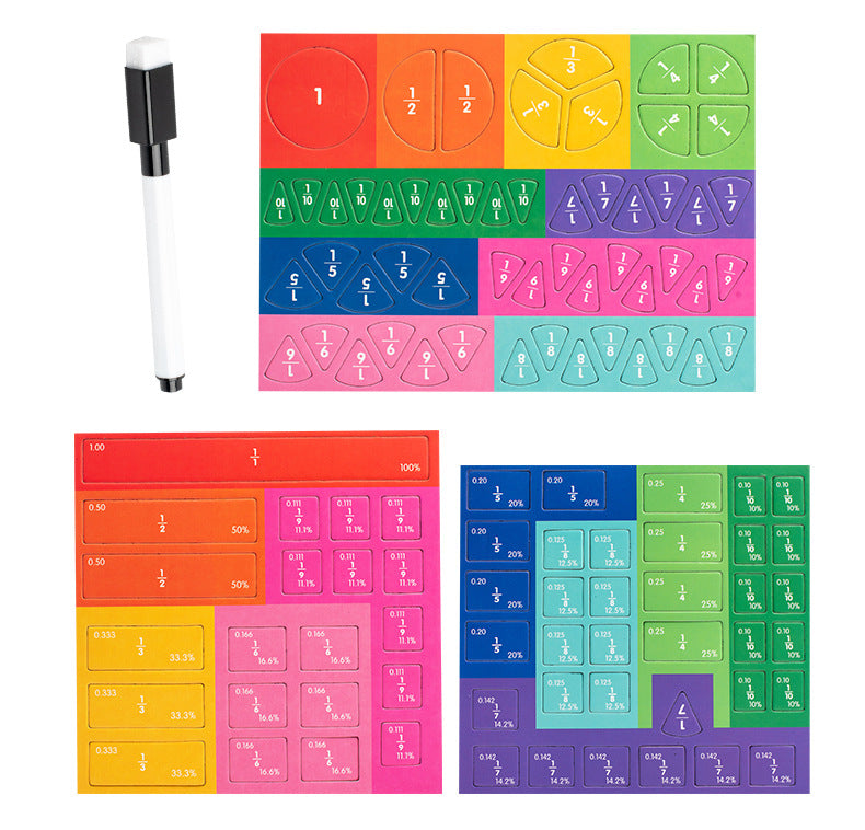 🔥LAST DAY SALE 49% OFF🏅Educational Magnetic Book Fraction Puzzle