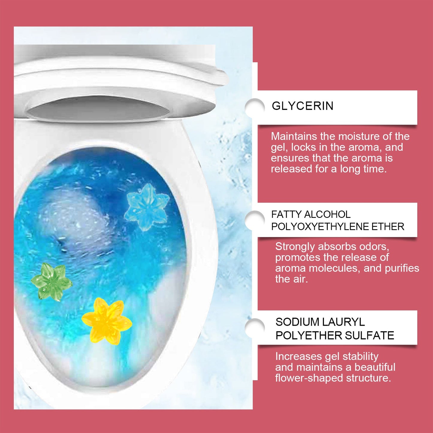 Toilet Gel Deodorant Flower — Household Toilet Descaling, Deodorizing, Freshening, and Odor-Removing Toilet Cleaner