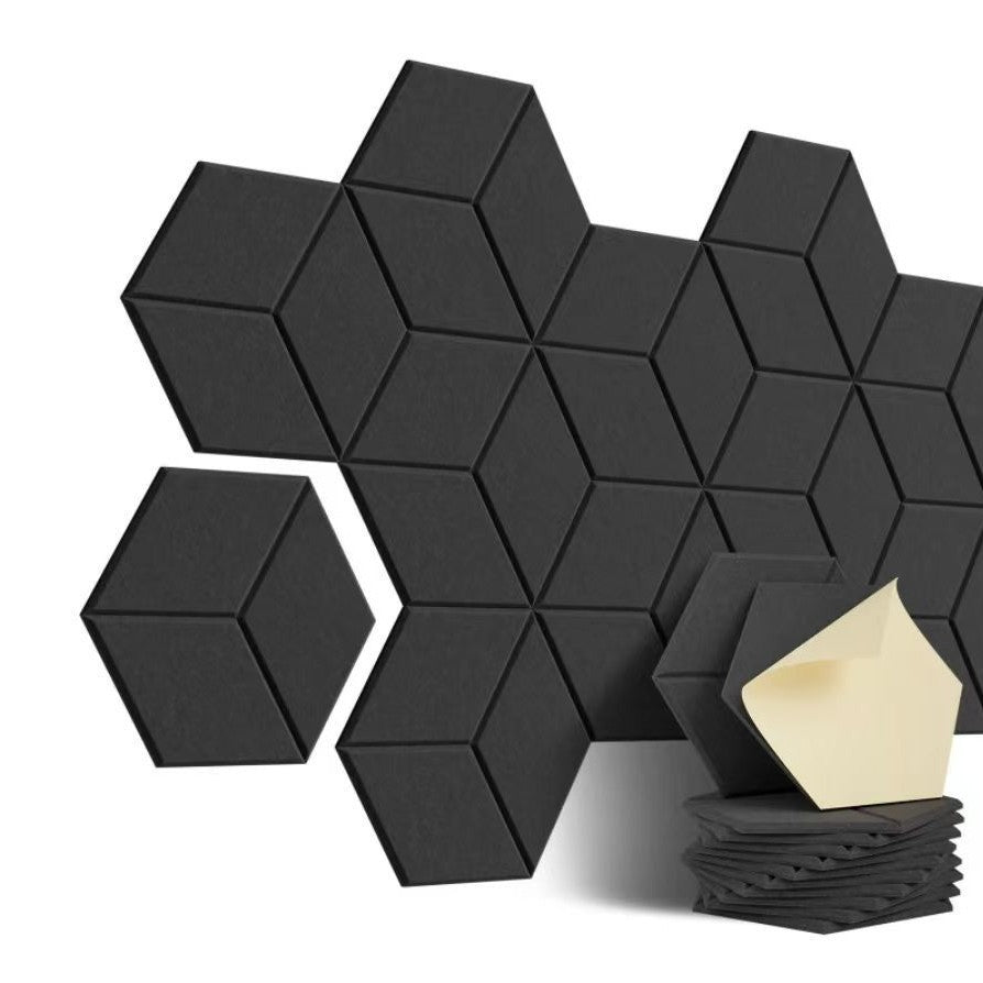 12-Pack Self-Adhesive Acoustic Panels - Sound Insulating Foam Panels for High-Density Walls, Y-Shaped Liner Design, Flame Retardant, Noise Absorption, Echo Elimination
