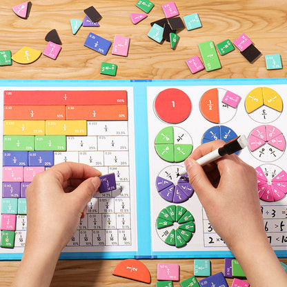 🔥LAST DAY SALE 49% OFF🏅Educational Magnetic Book Fraction Puzzle