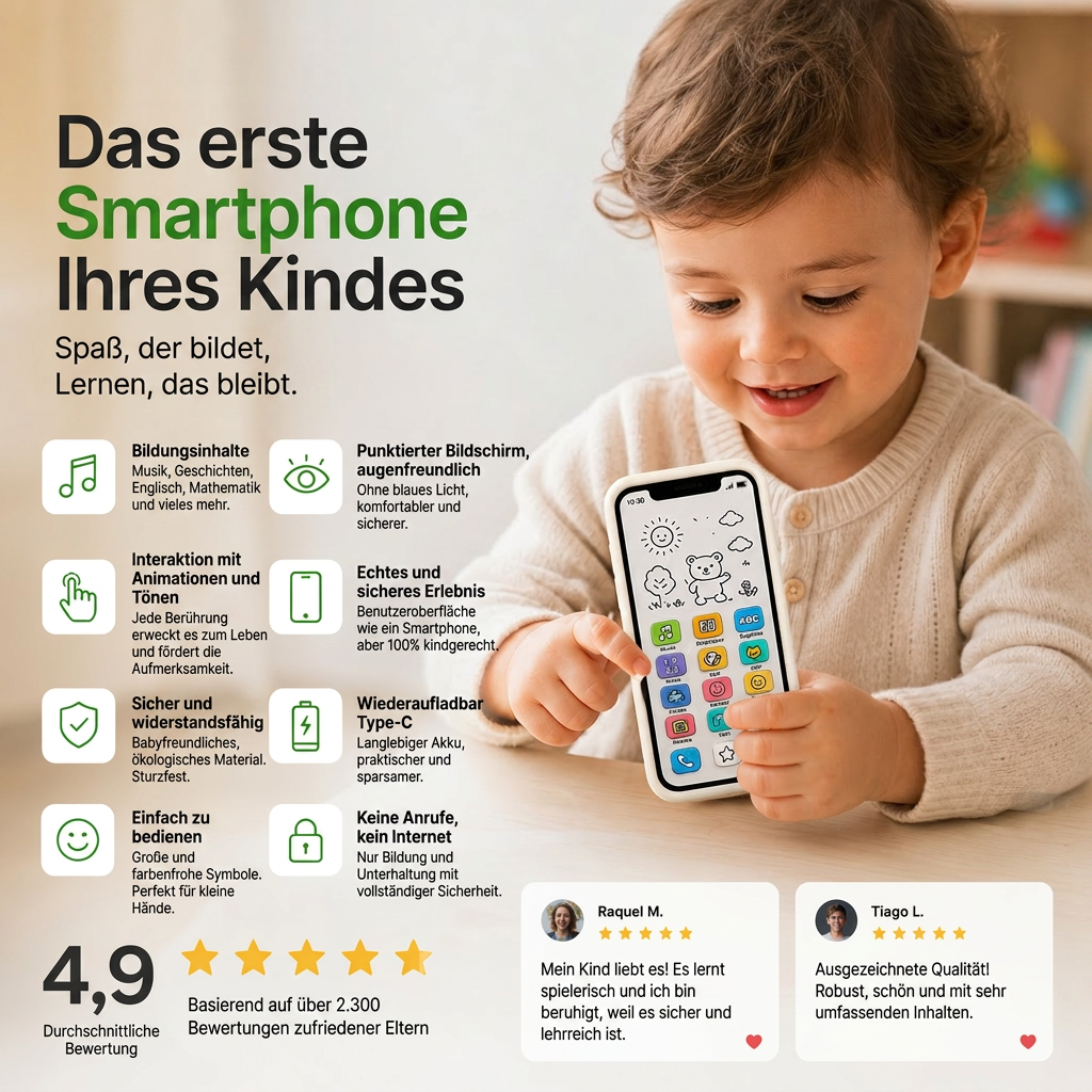 📱 50 % RABATT – Lern-Smartphone für Kinder | Pädagogisch wertvoll, augenschonend und ideal zum Lernen ✨👶