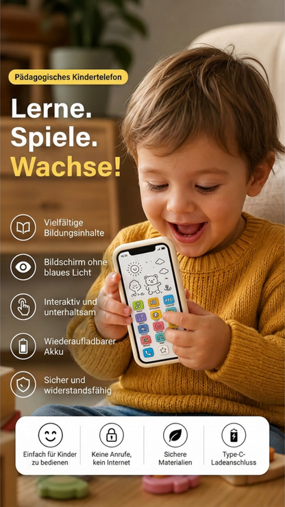 📱 50 % RABATT – Lern-Smartphone für Kinder | Pädagogisch wertvoll, augenschonend und ideal zum Lernen ✨👶