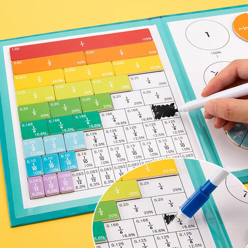 🔥LAST DAY SALE 49% OFF🏅Educational Magnetic Book Fraction Puzzle