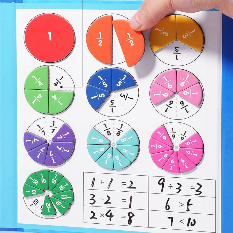 🔥LAST DAY SALE 49% OFF🏅Educational Magnetic Book Fraction Puzzle