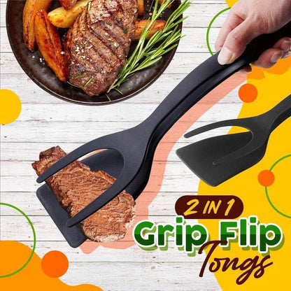 🌞Summer Hot Price Only Today-9.99!!🔥Buy 1 Get 1 Free🔥2 In 1 Grip Flip Tongs