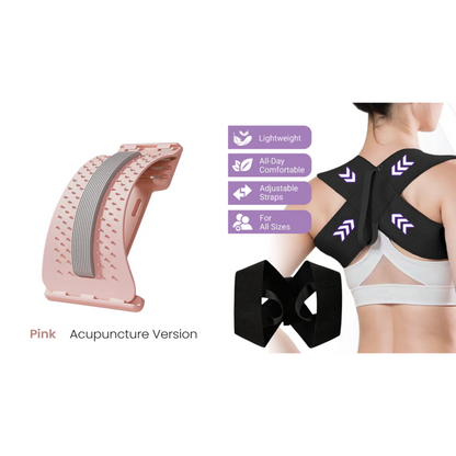 Massage with acupuncture and magnetic therapy for the lower back