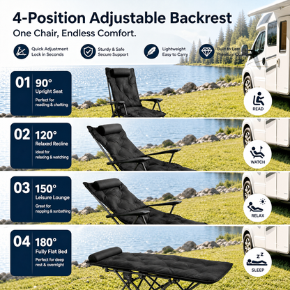 🪑 70% OFF! 🌿 Portable, adjustable folding chair for outdoor use – Lightweight, sturdy & versatile – Ideal for the garden, camping, the beach or the patio – easy to carry and set up 🏕️✨