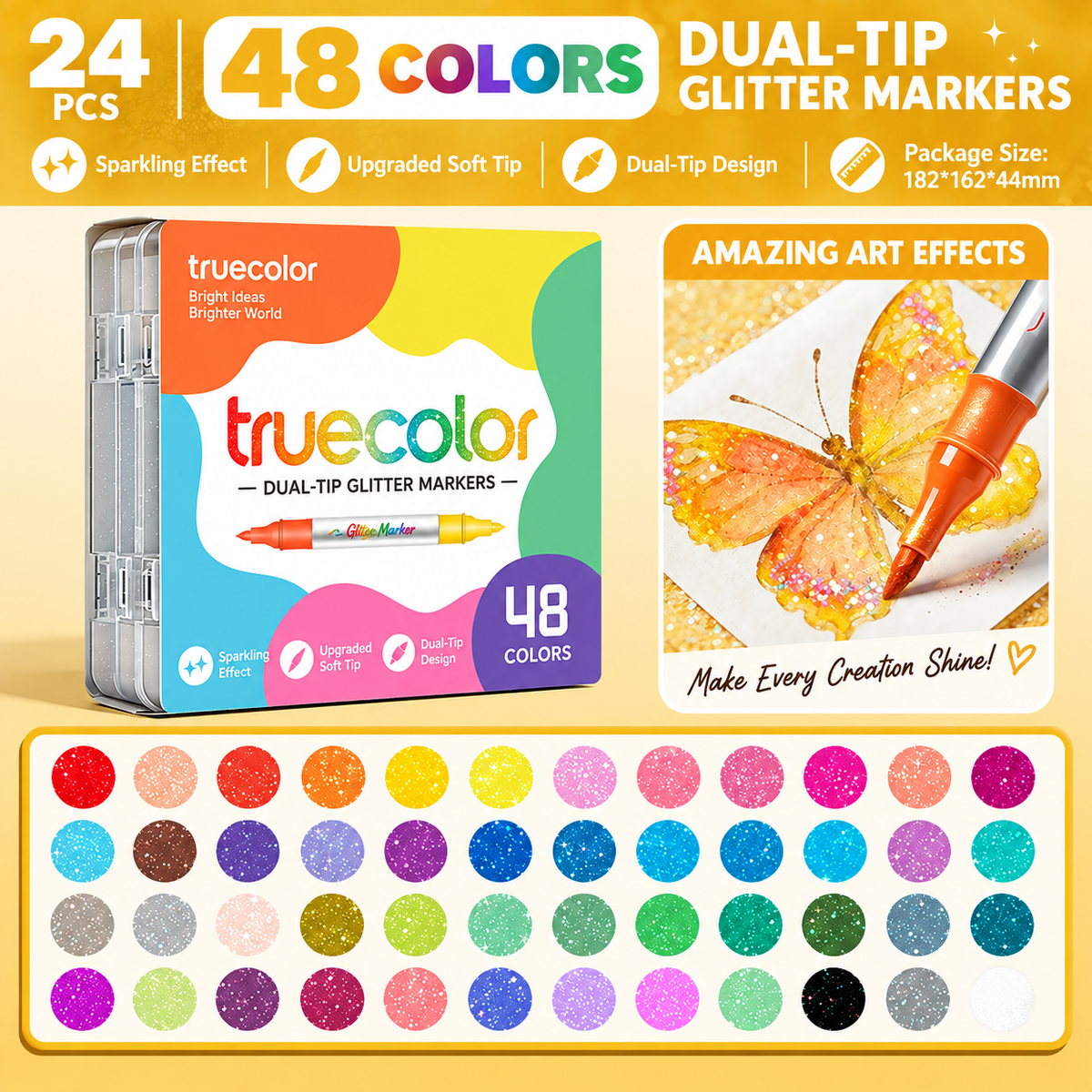 Magic Glitter Outline Markers – Double-Ended Dual-Color Art Pens