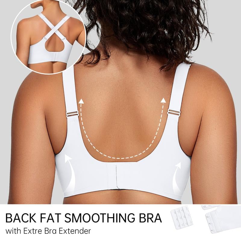 💖	 Women Wireless V Neck Crossover Mesh Bra