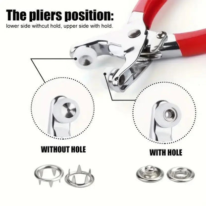 🔥LAST DAY PROMOTION - 50%OFF🔥100pcs Invisible Colored Metal Buckle & 1 Count Manual Pressure Pliers