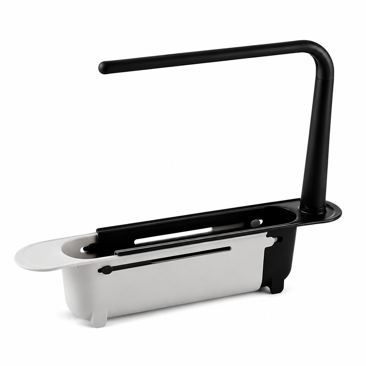 🔥Limited Time Promotion 50% OFF🔥2-in-1 Sink Organizer Rack – Expandable Sponge Holder & Kitchen Towel Drying Bar