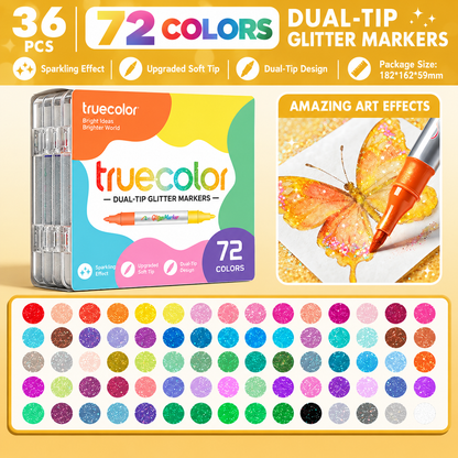 Magic Glitter Outline Markers – Double-Ended Dual-Color Art Pens