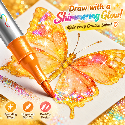 Magic Glitter Outline Markers – Double-Ended Dual-Color Art Pens