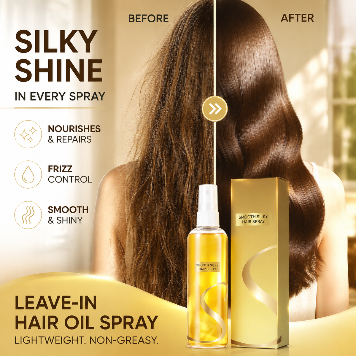 💖Leave-In Hair Oil Spray – Smoothing, Long-Lasting Shine