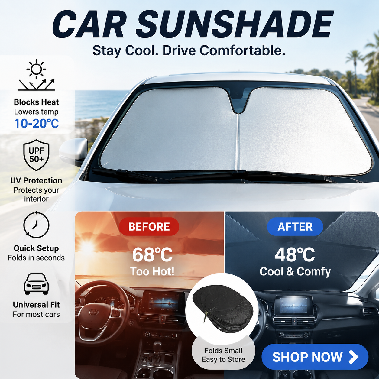 💕SunShade Foldable Heat Protector™