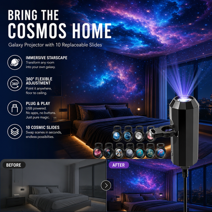 🌌 Plug-and-Play-USB-Projektor – Galaxie & Ozean in HD – Über 50.000 begeisterte Nutzer – Sofortige magische Atmosphäre ✨