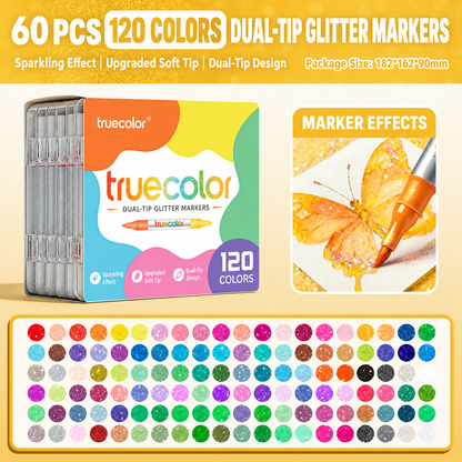 Magic Glitter Outline Markers – Double-Ended Dual-Color Art Pens