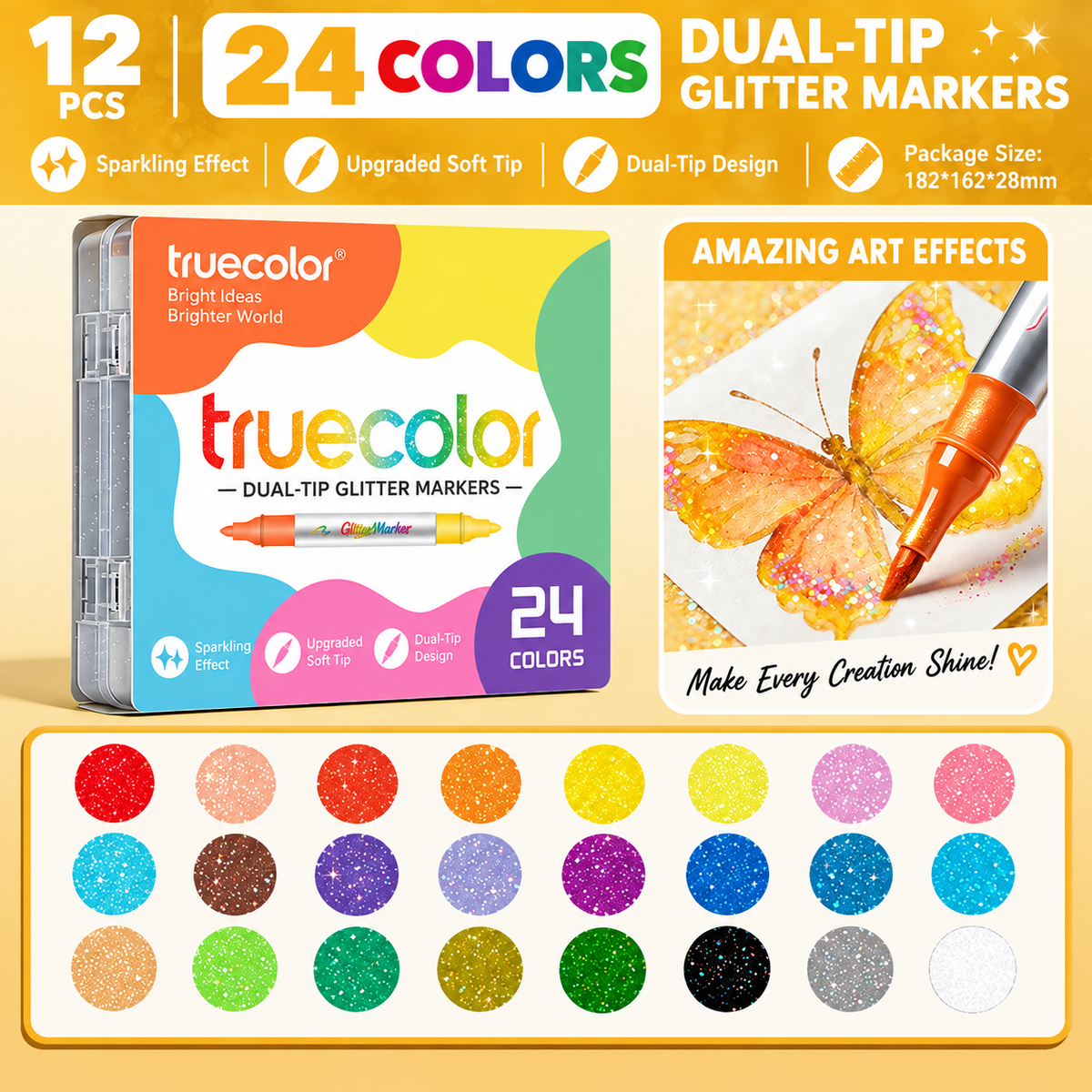 Magic Glitter Outline Markers – Double-Ended Dual-Color Art Pens