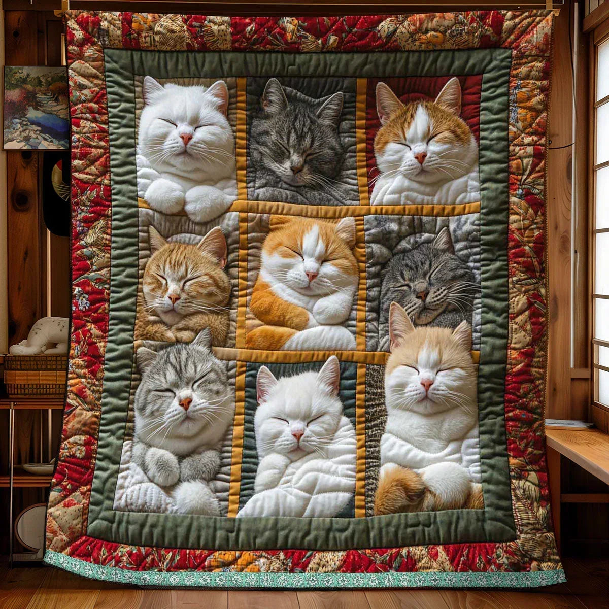 🐱🎄 49% OFF! Vintage Cat Pattern Flannel Blanket – Cozy & Comfortable ✨