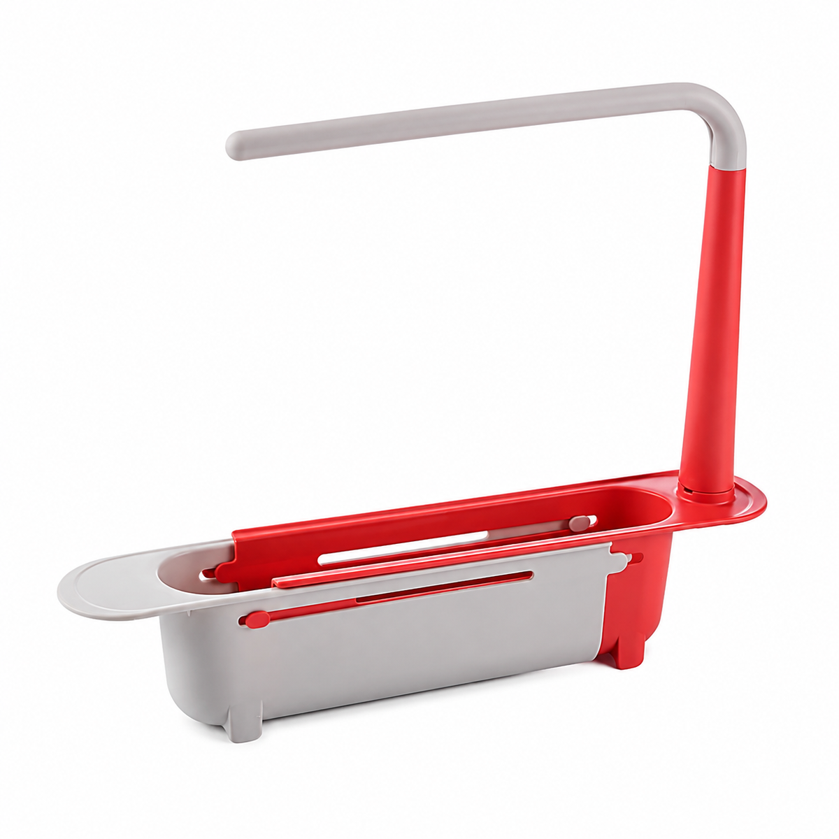 🔥Limited Time Promotion 50% OFF🔥2-in-1 Sink Organizer Rack – Expandable Sponge Holder & Kitchen Towel Drying Bar