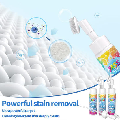 💖LAST DAY BUY 2 GET 1 FREE!!💖Yass Clean Magic Foam Cleaner for Carpets & Upholstery – Pet Stain & Odour Remover with Cleaning Brush🧼🪄
