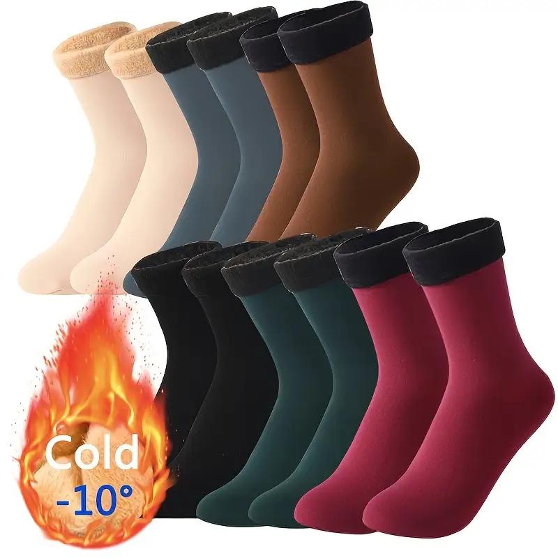 ⏰💃Last Day 40% OFF❄️🎁5/10PCS Unisex Thickened Fleece Lined Cold-Proof Winter Socks