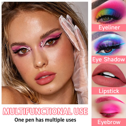 🔥LAST DAY SALE ONLY14.99💲!!💧14-Pack Waterproof Colored Gel Eyeliner Pencil – Metallic & Shimmer Finishes, Smudge-Proof（Pencil sharpener color is random）