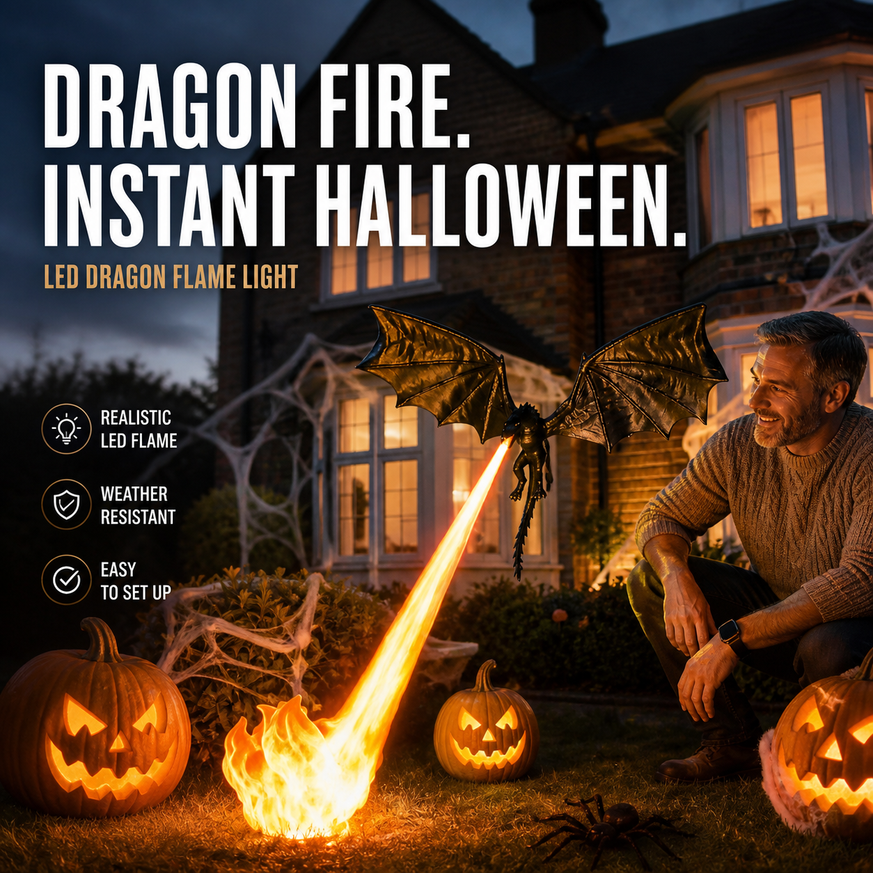 🐉🔥 LIMITED TIME 50% OFF! Dragon Flame Decoration – Realistic Flame Effect, PLA Silk Thread – A Must-Have for Halloween Decor! Add 2+ Items for Discount 🎃🌙✨