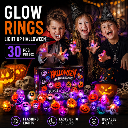 🎁LED Light Halloween Glowing Ring😍Set of 30 PCS