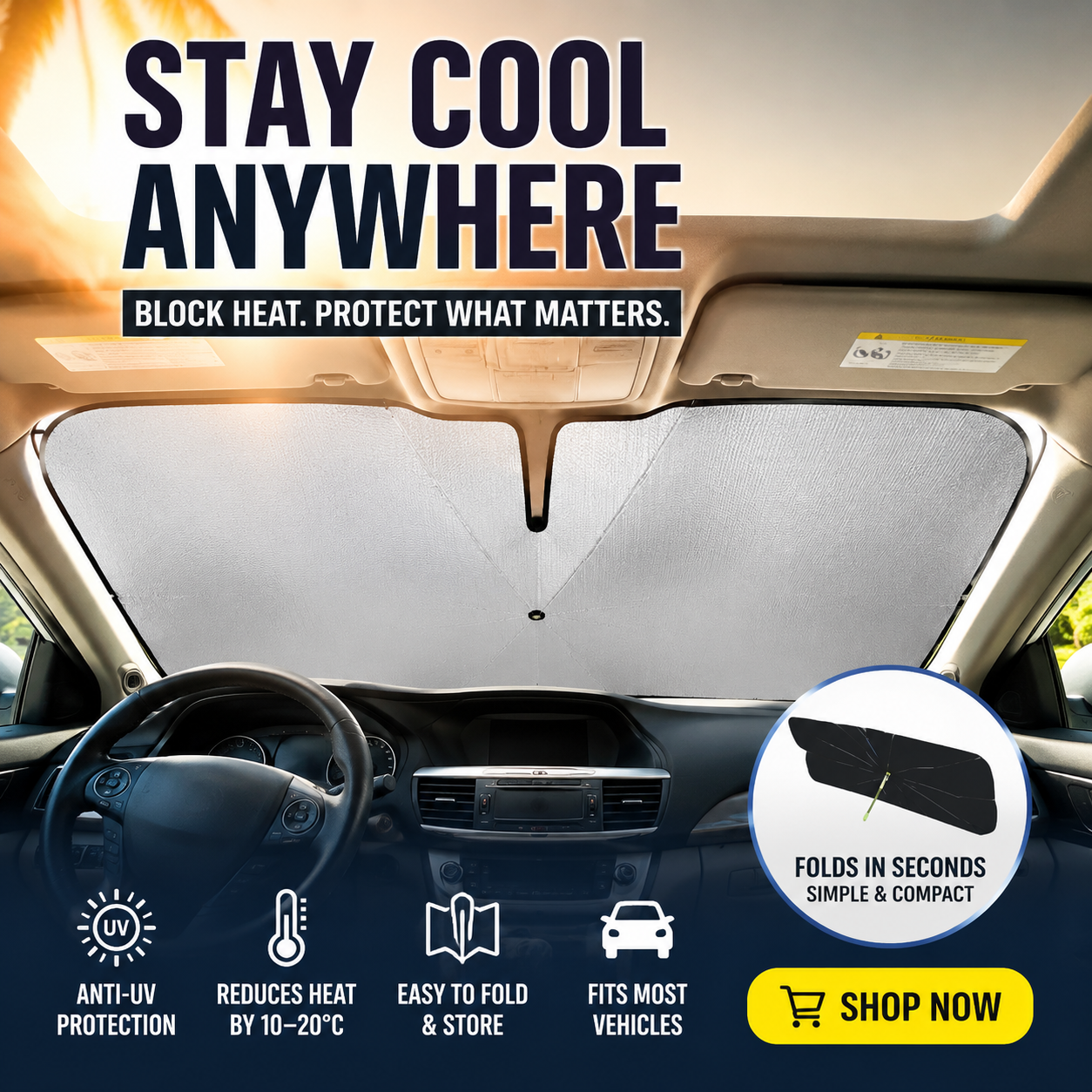 💕SunShade Foldable Heat Protector™