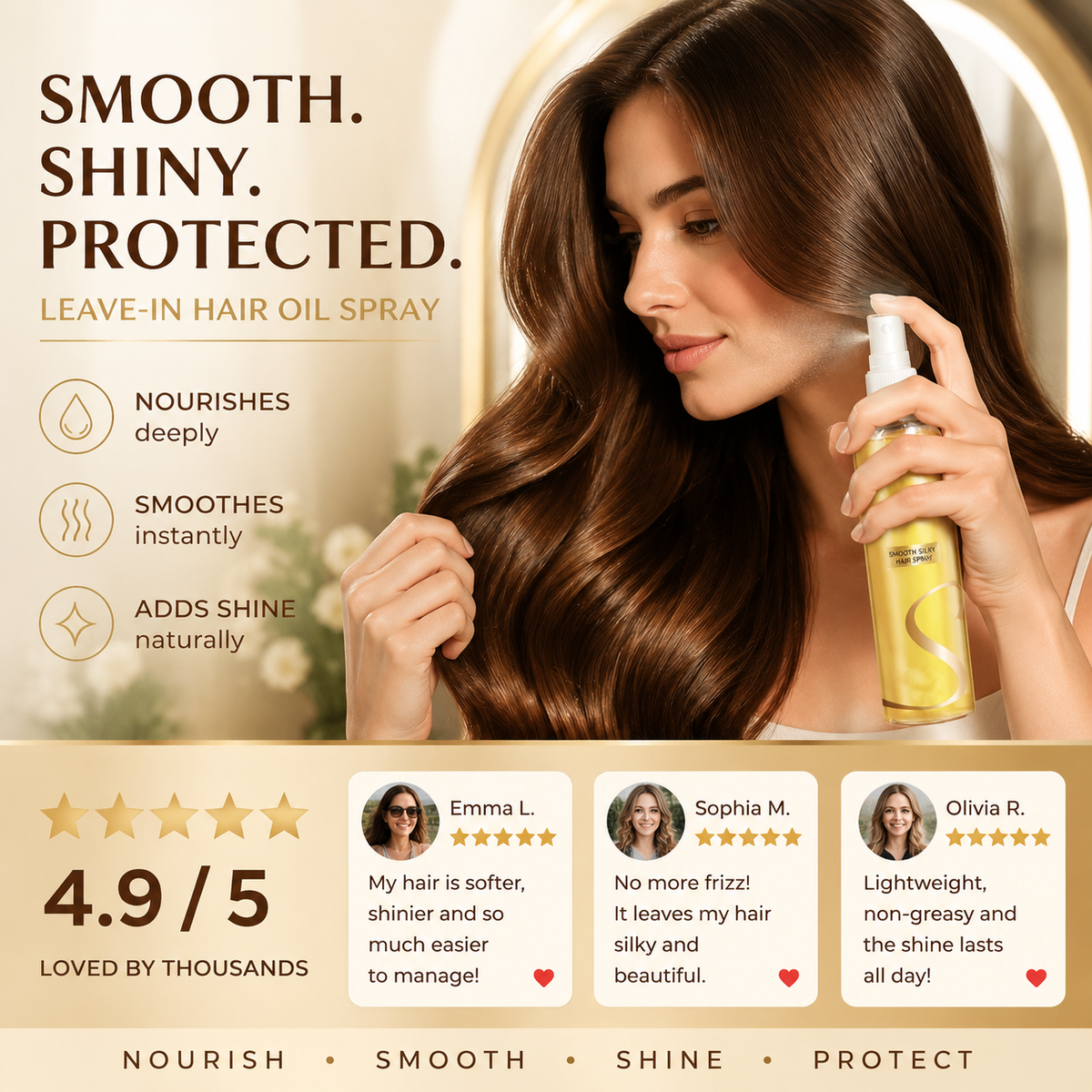 💖Leave-In Hair Oil Spray – Smoothing, Long-Lasting Shine