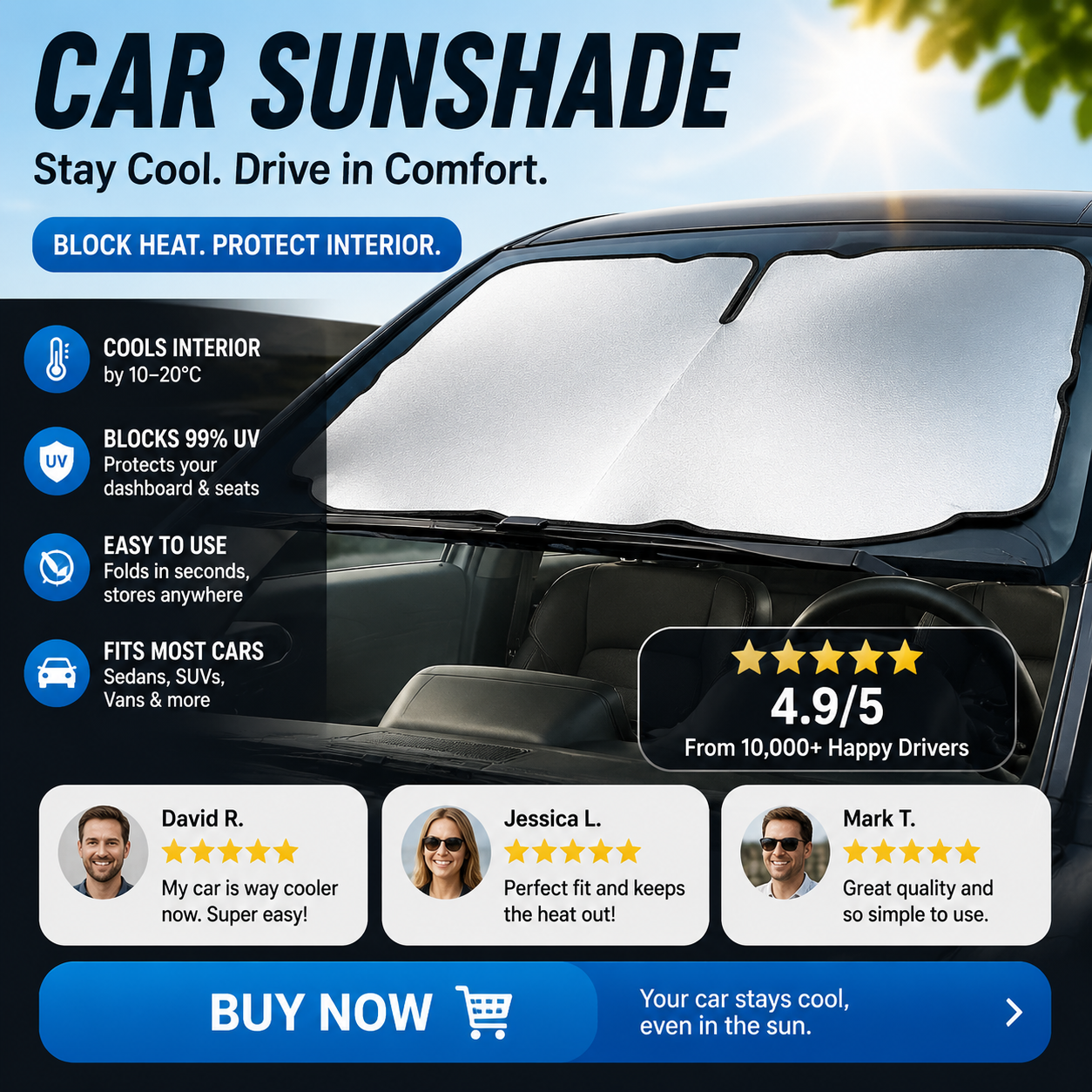 💕SunShade Foldable Heat Protector™