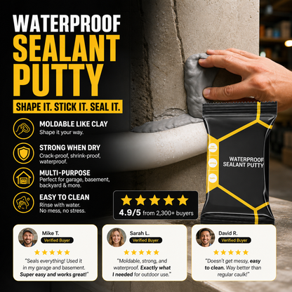 🏠 LIMITED-TIME 50% OFF! Waterproof Sealant Putty, Mouldable Hole Sealing Filler for Pipe Wall Gap Blocking