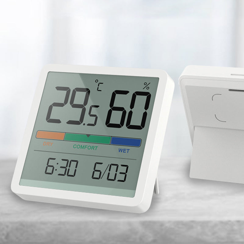 Indoor 3-in-1 Thermometer Hygrometer Clock
