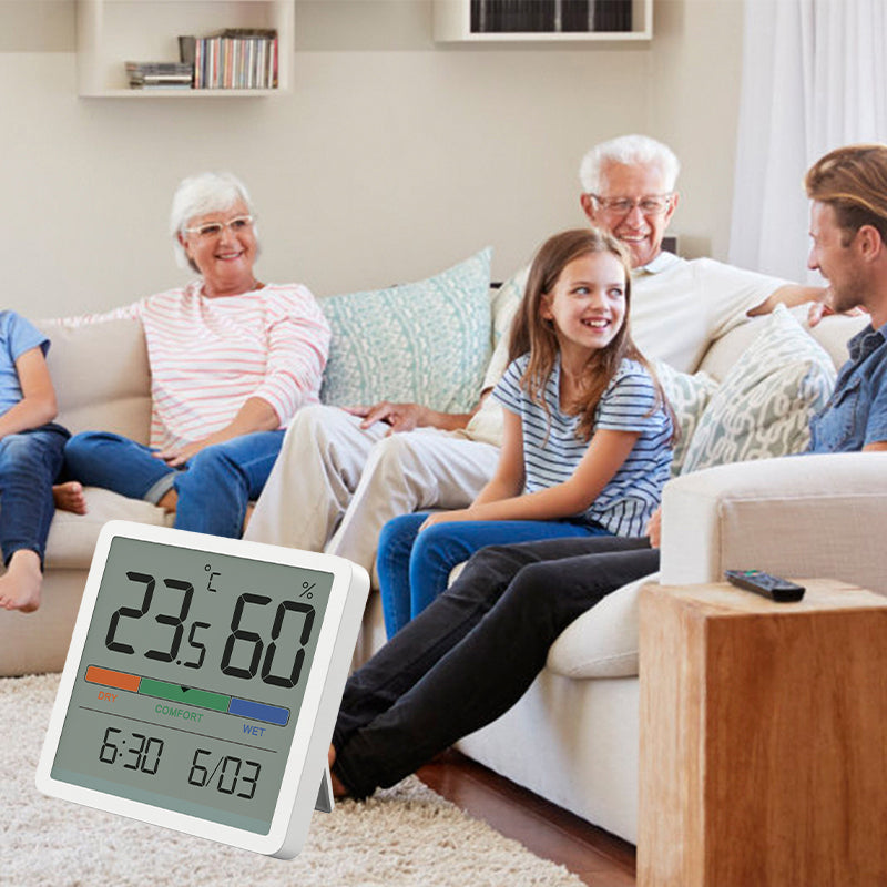 Indoor 3-in-1 Thermometer Hygrometer Clock