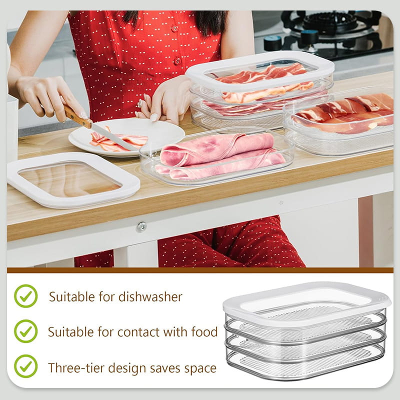 🧊 3‑Layer Fridge Crisper – Clear, reusable & stackable ✨