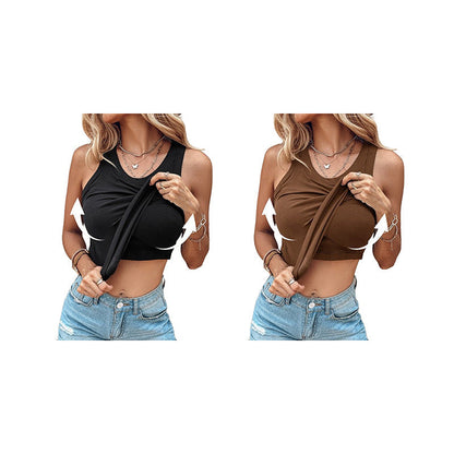 🔥Sale - 64% off✨Ribbed tank top for women with built-in bra
