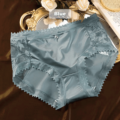 Women's Ice Silk Seamless Lace Bow Knot Panties