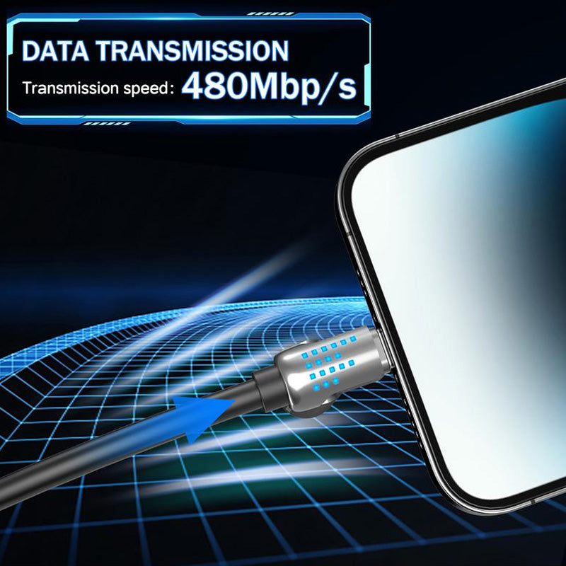 Câble de données 4-en-1 à charge rapide avec lumière clignotante douce