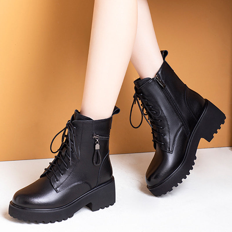 Women's Winter Chunky Heel Warm Fur Lined Fashion Boots