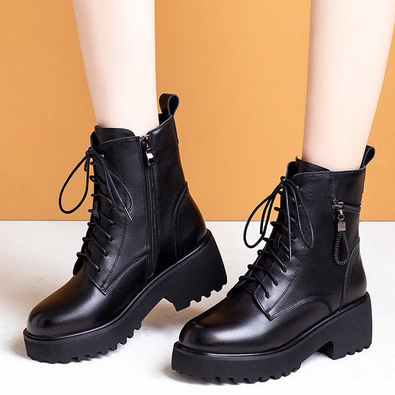 Women's Winter Chunky Heel Warm Fur Lined Fashion Boots