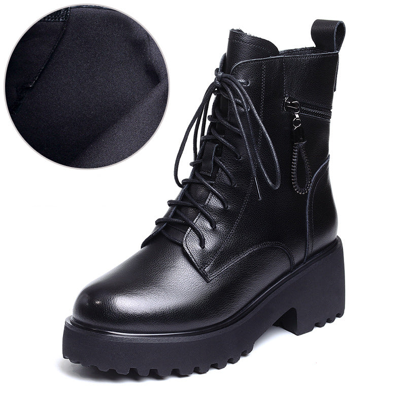 Women's Winter Chunky Heel Warm Fur Lined Fashion Boots