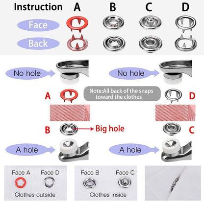🔥LAST DAY PROMOTION - 50%OFF🔥100pcs Invisible Colored Metal Buckle & 1 Count Manual Pressure Pliers